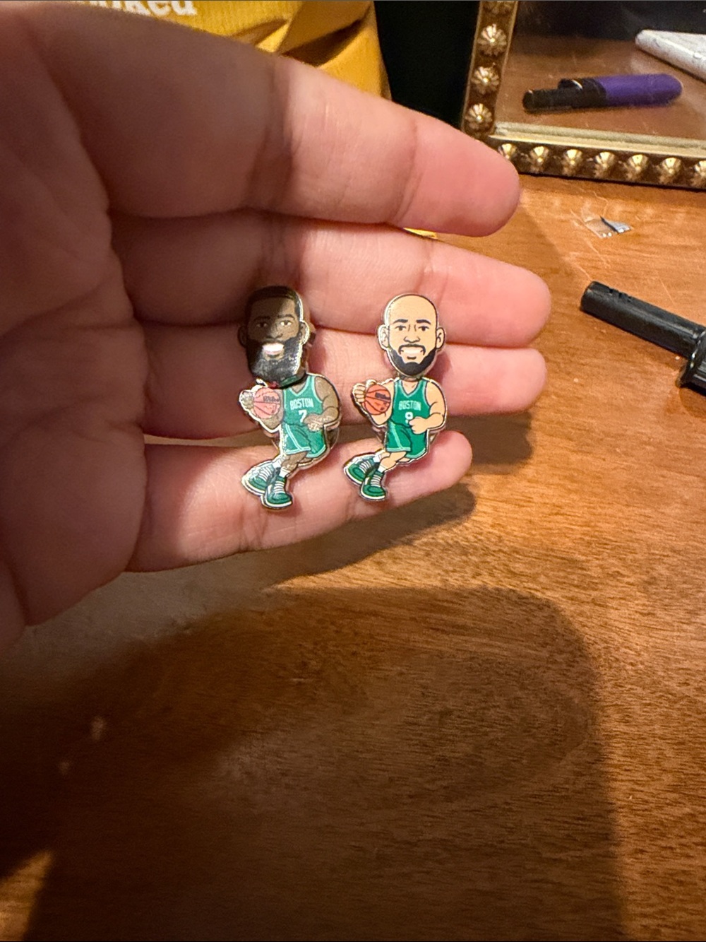 Enamel bobble head Derek white and Jaylen brown Celtics pins